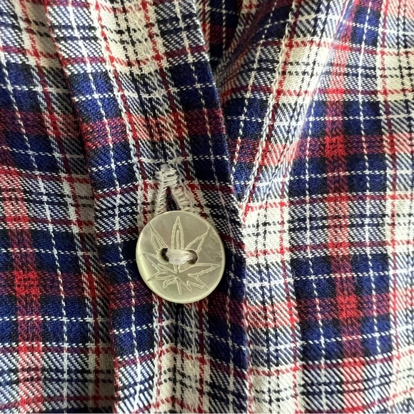 HARTFORD Plaid Cotton Long Sleeve Button Up Blouse Micro Collar Size 2 (US 6) - Picture 9 of 11